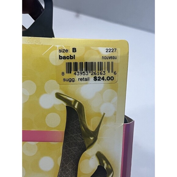 NWT SPANX Star Power Center Stage Patterned Shaping Tights Black Noveau **Size B - Picture 3 of 4